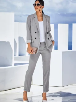Blazer mit gestreiftem Futter
