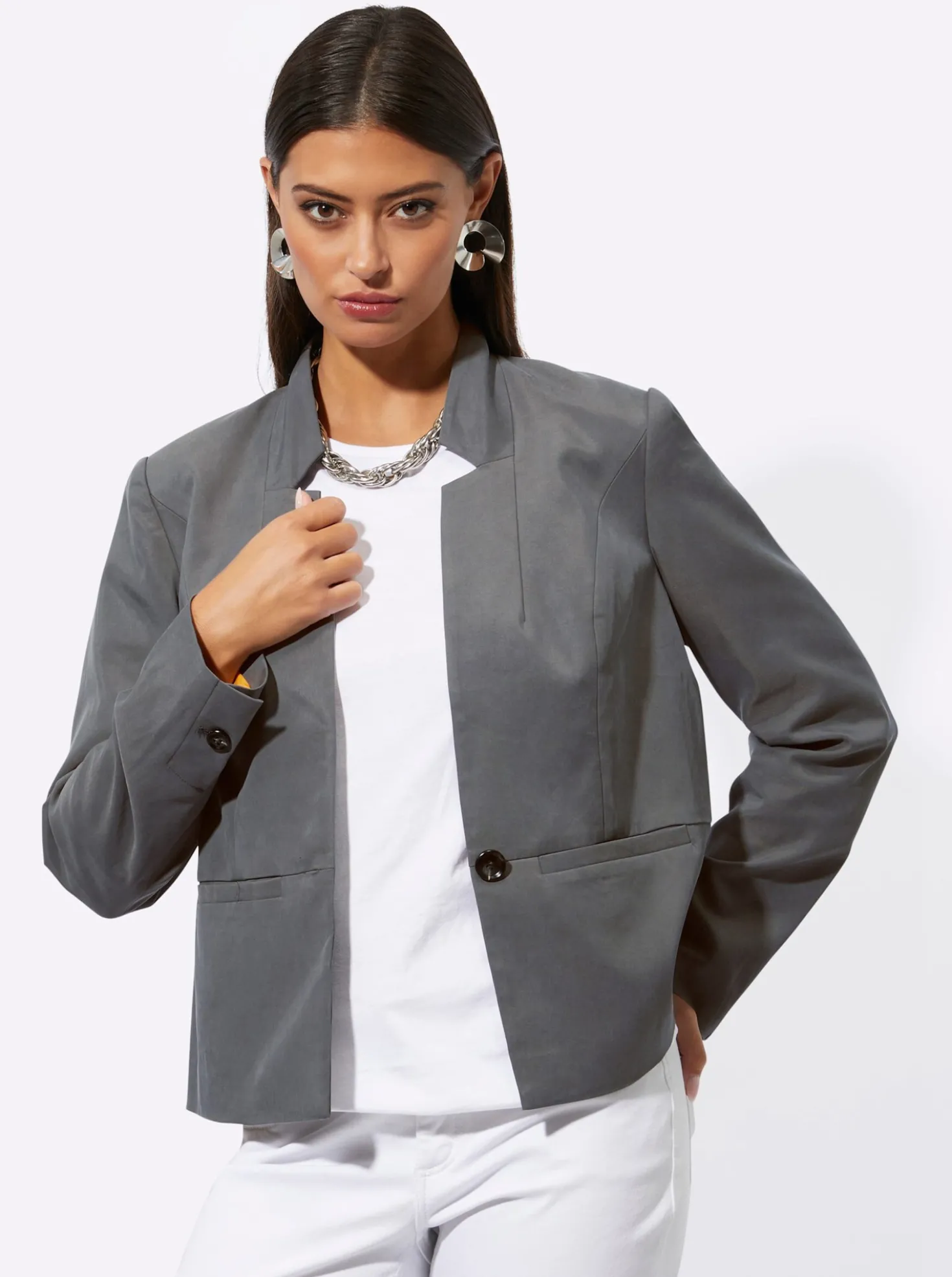 Blazer mit Knöpfen in Horn-Optik