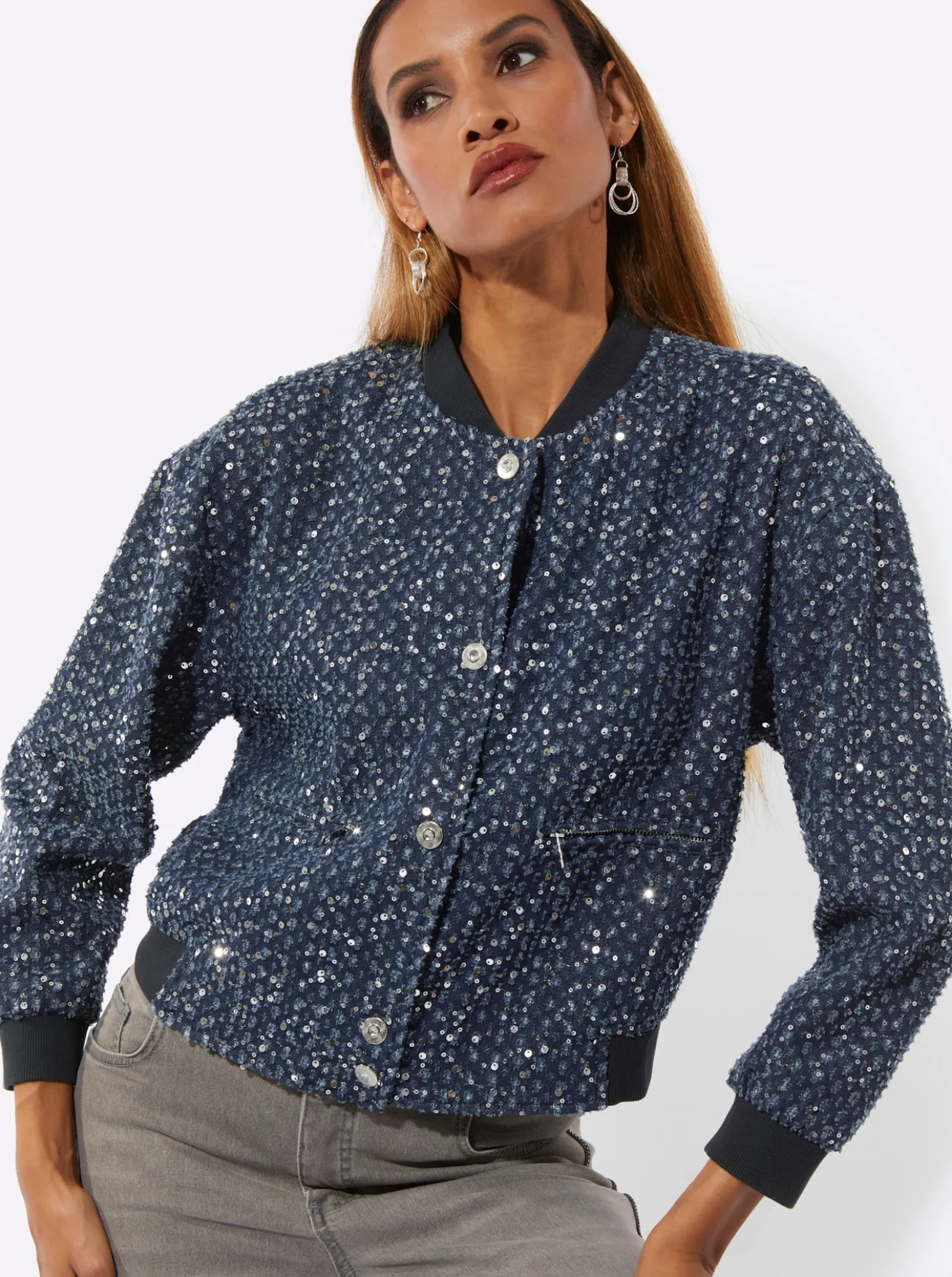 Blouson mit schimmernden Pailletten