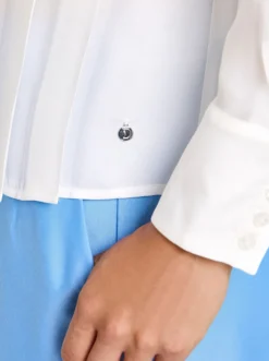 Bluse mit Stehkragen und 30% Seiden-Anteil