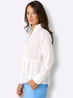 Bluse mit Stehkragen und 30% Seiden-Anteil