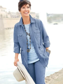 Blusenblazer in Leinen-Optik