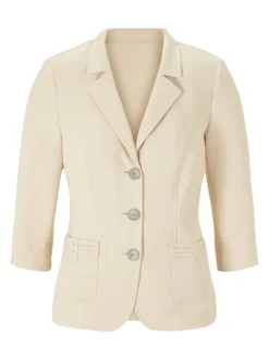 Blusenblazer mit Zierfalten und Glitzersteinen