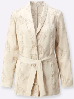 Blusenjacke mit knöpfbarem Gehschlitz hinten