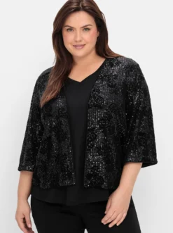 Blusenjacke mit Pailletten