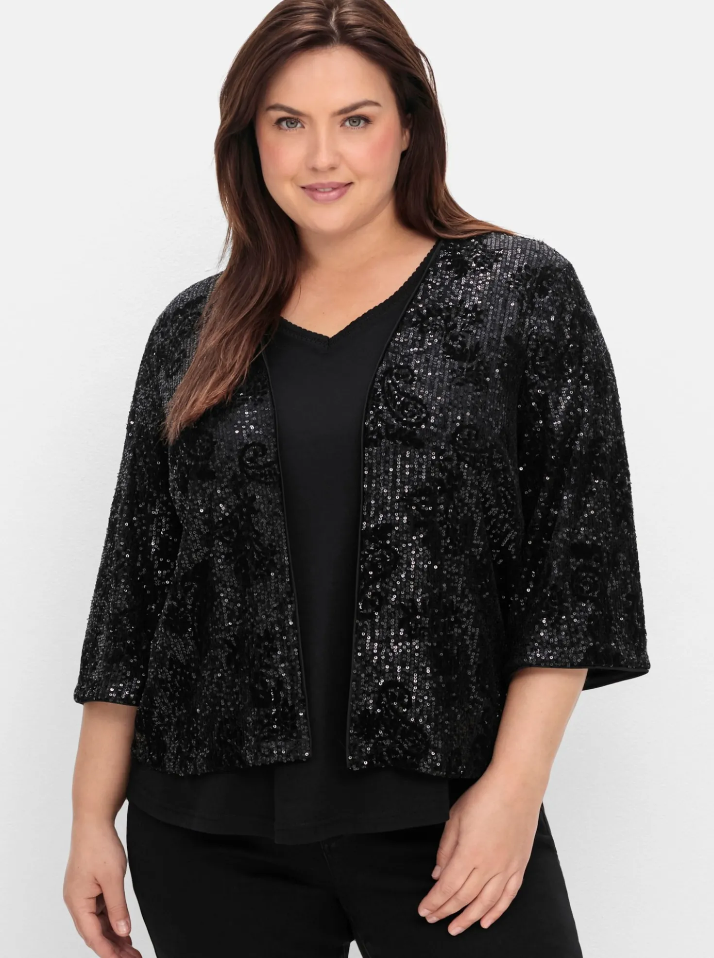 Blusenjacke mit Pailletten