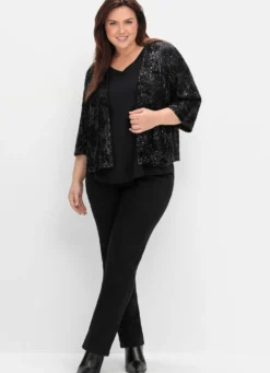 Blusenjacke mit Pailletten