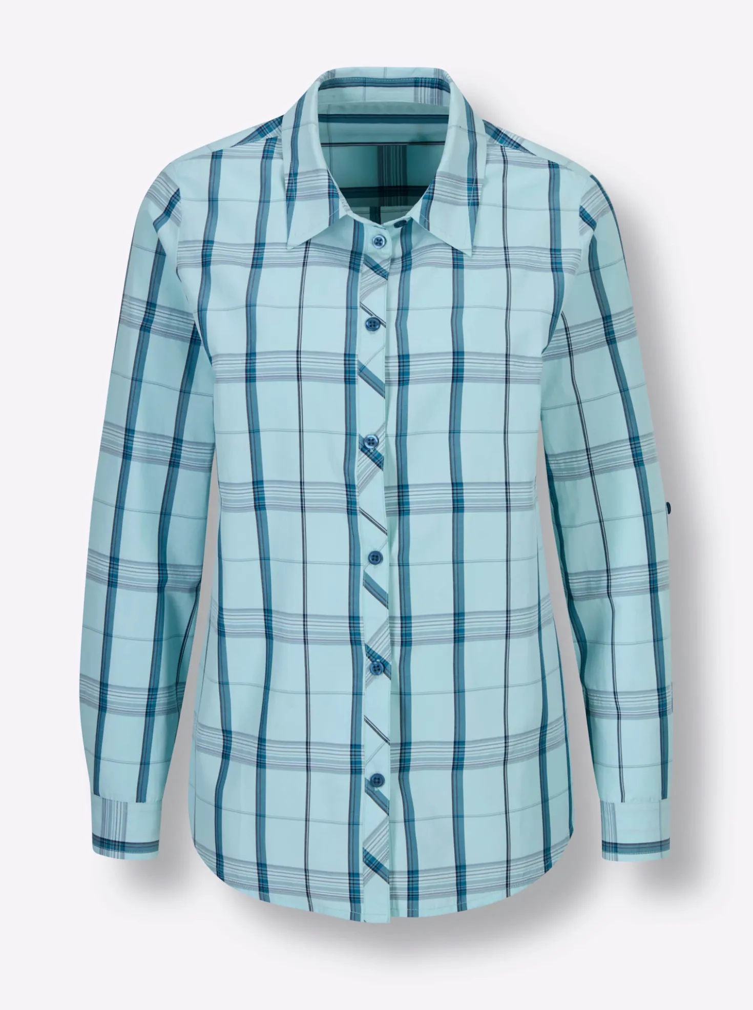 Blusenshirt mit Krempelärmeln.