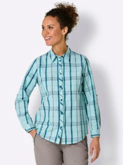 Blusenshirt mit Krempelärmeln.