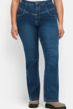 Bootcut-Jeans mit High-Waist-Bund