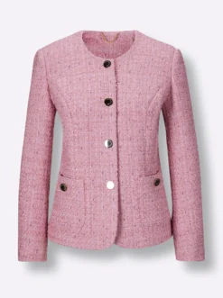 Bouclé-Blazer mit 30% Wolle