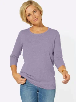 Bouclé-Pullover mit 3/4-Ärmeln