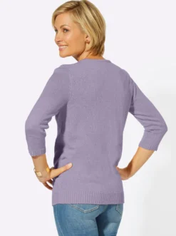 Bouclé-Pullover mit 3/4-Ärmeln