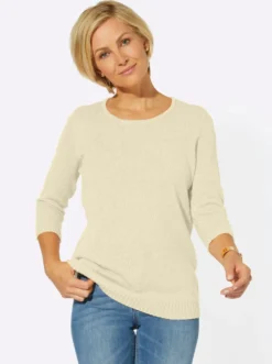 Bouclé-Pullover mit 3/4-Ärmeln