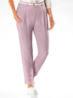 Bundfaltenhose mit fixiertem Saum