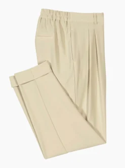 Bundfaltenhose mit fixiertem Saum