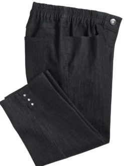Caprijeans mit Nieten-Verzierung