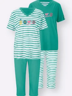 Capri-Schlafanzüge in Single-Jersey-Qualität