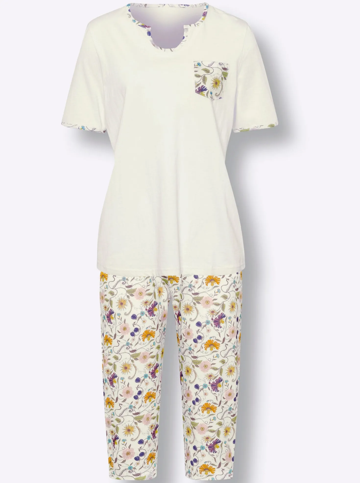 Capri-Schlafanzug aus Single-Jersey