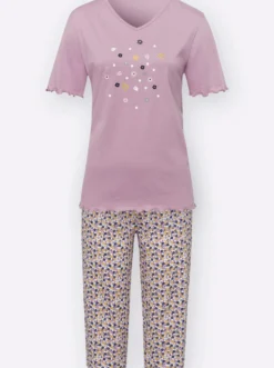 Capri-Schlafanzug mit Blümchen-Muster