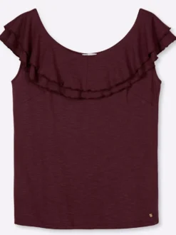 Carmenshirt mit breitem Volant