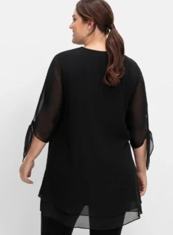 Chiffonbluse in Lagenoptik