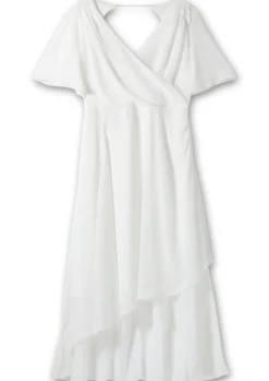Chiffonkleid mit asymmetrischem Saum
