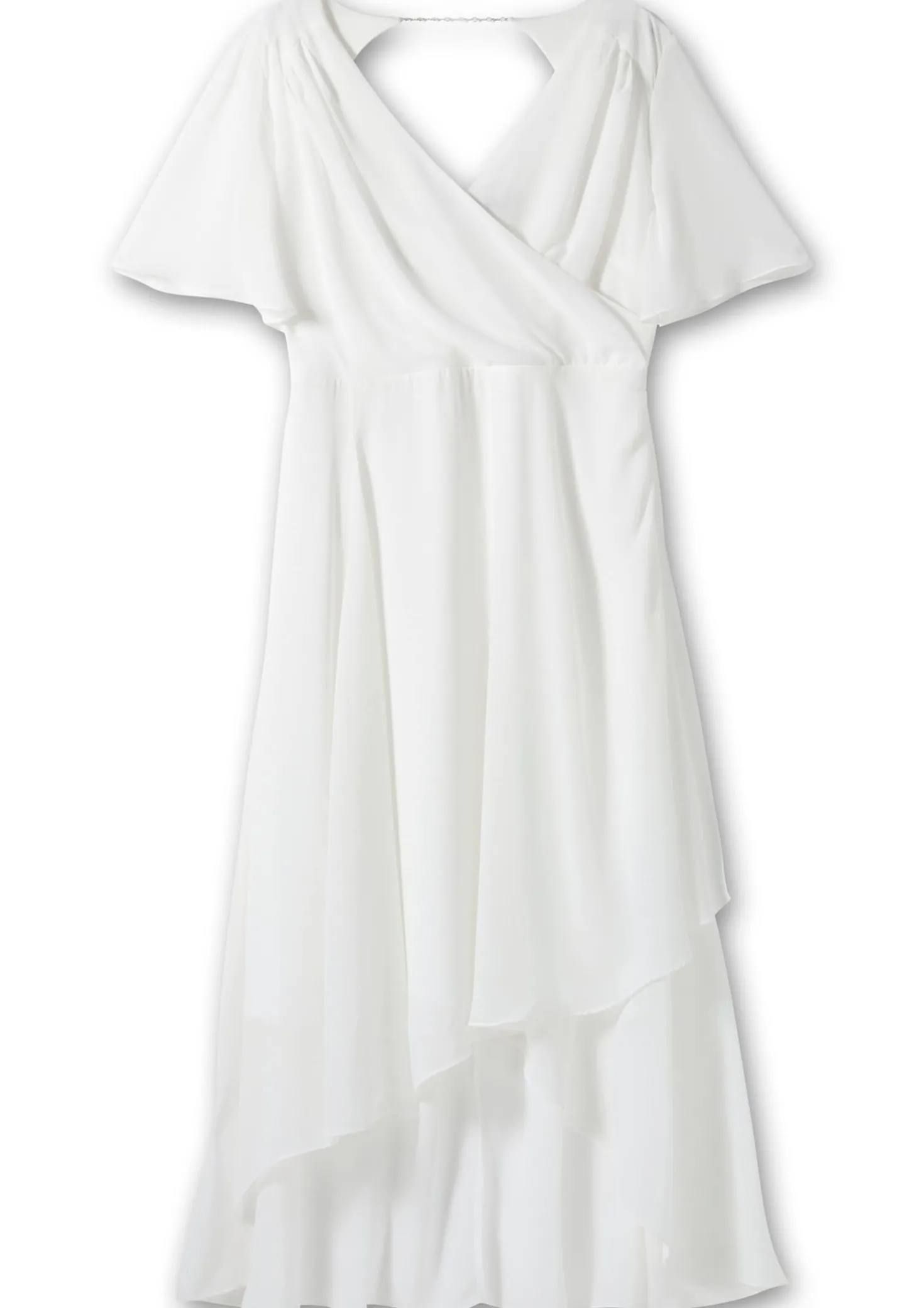 Chiffonkleid mit asymmetrischem Saum