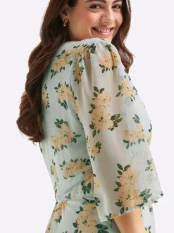 Chiffonkleid mit Blumenprint