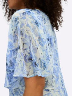 Chiffonkleid mit Volant am Saum