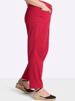 Chinohose mit Strassknopf am Bund