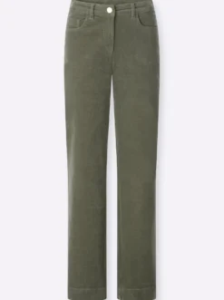 Cordhose mit breitem Saum