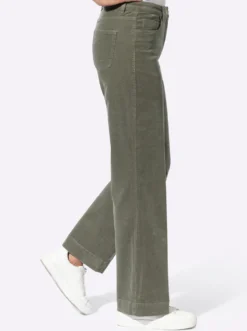 Cordhose mit breitem Saum
