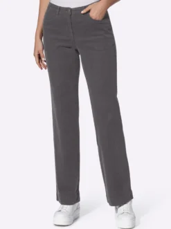 Cordhose mit breitem Saum