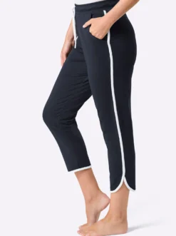 Dehnbund-Hose mit Kontrastpaspeln
