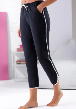 Dehnbund-Hose mit Kontrastpaspeln