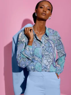 Druckbluse in leichter Georgette-Qualität