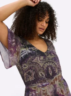 Druckkleid aus Mesh, mit Paisleyprint