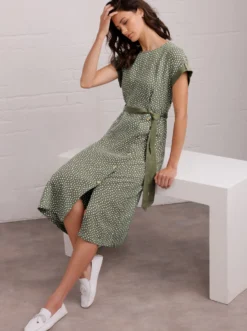 Druckkleid aus reinem Leinen