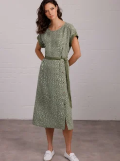 Druckkleid aus reinem Leinen