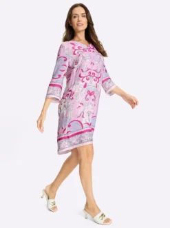 Druckkleid aus Viskose-Satin