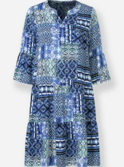 Druckkleid im Patchwork-Stil