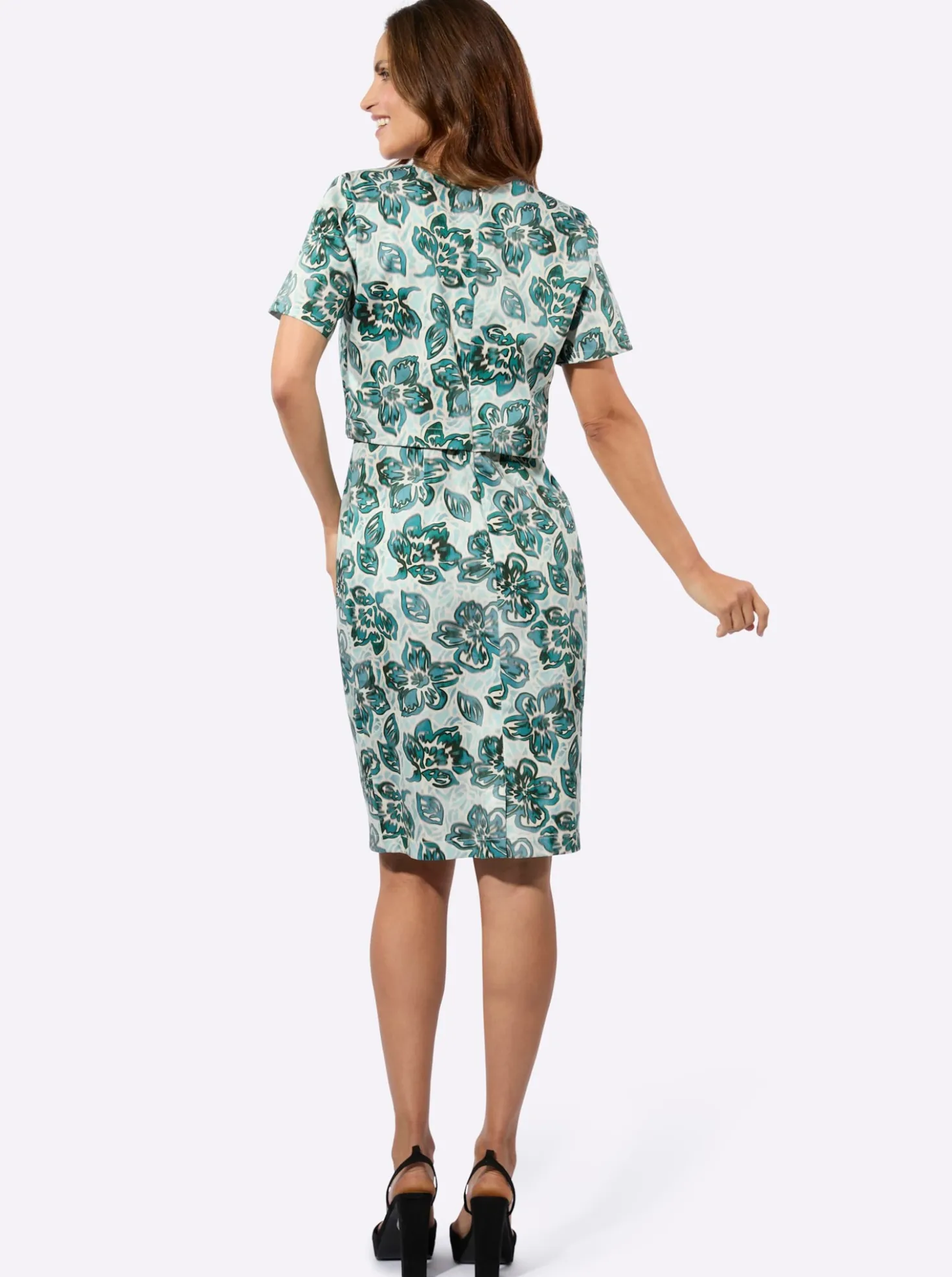 Druckkleid in 2-in-1-Optik