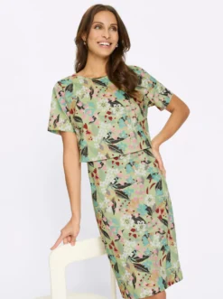 Druckkleid in 2-in-1-Optik