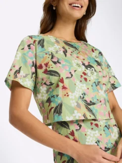 Druckkleid in 2-in-1-Optik