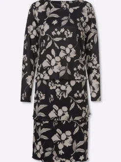 Druckkleid in Stufenform