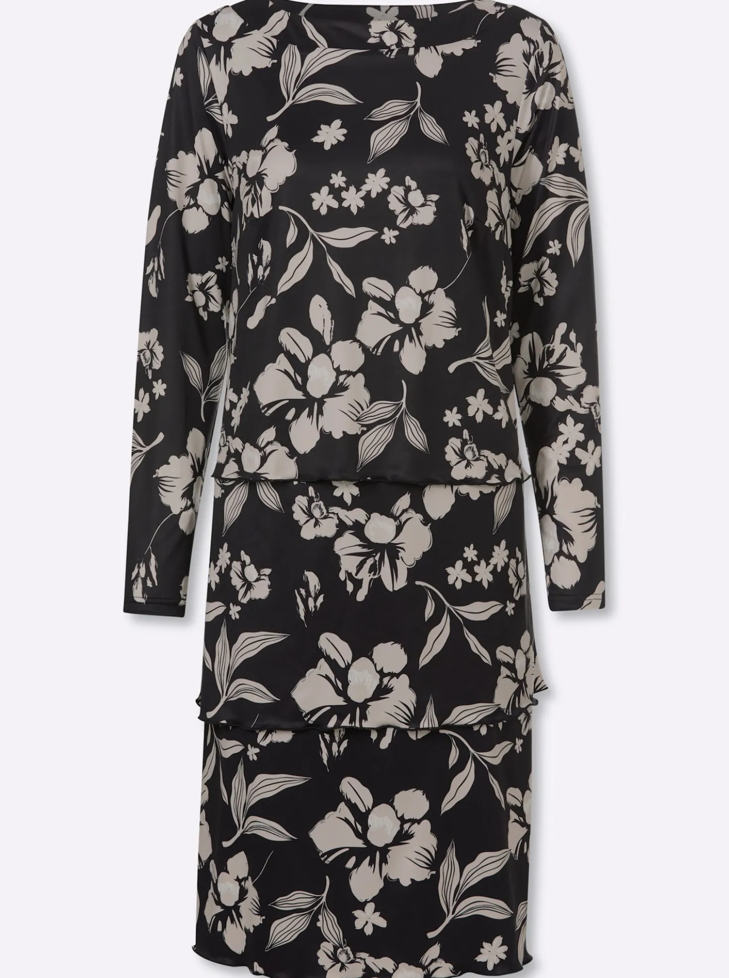 Druckkleid in Stufenform