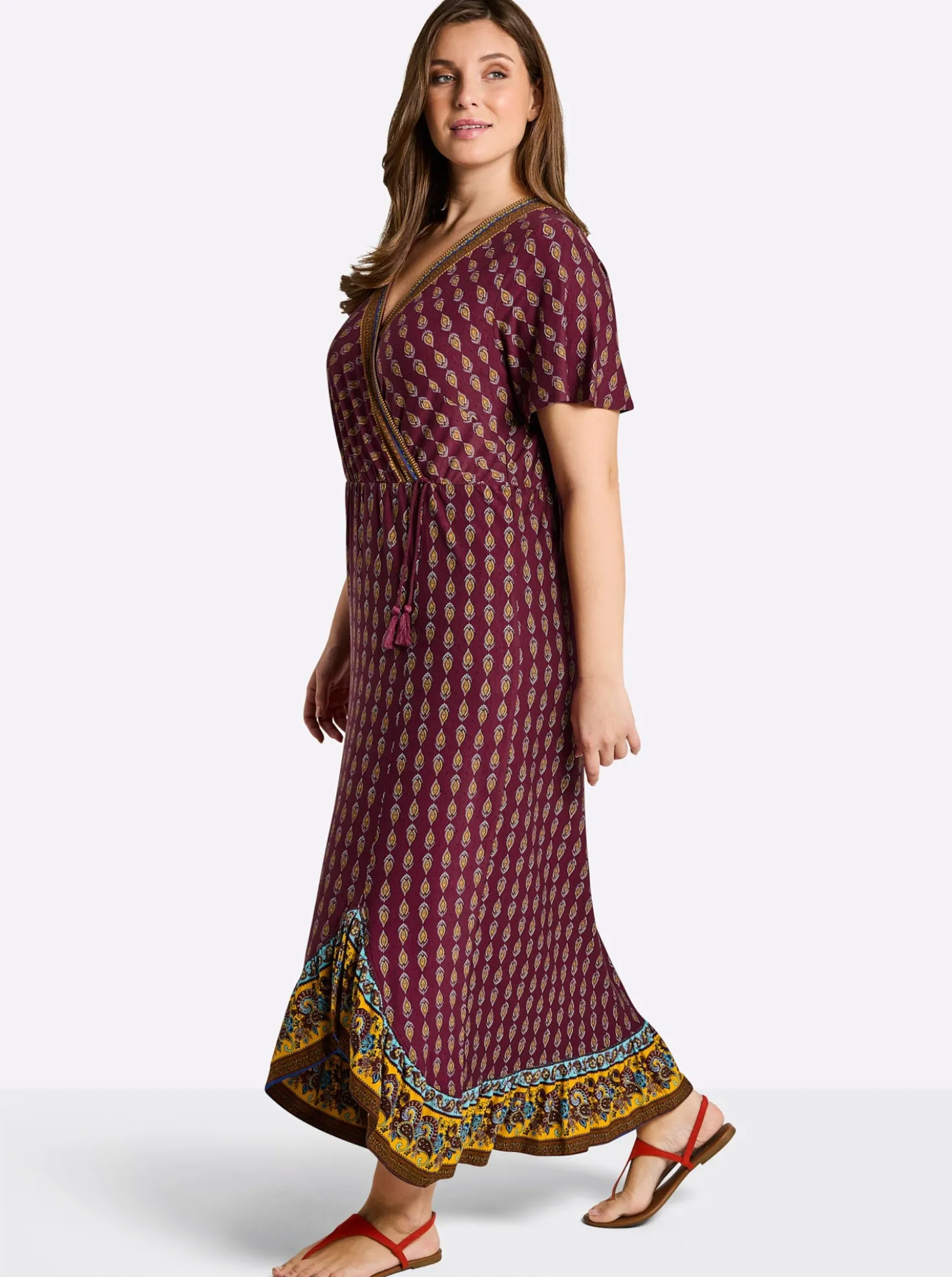 Druckkleid in Wickeloptik