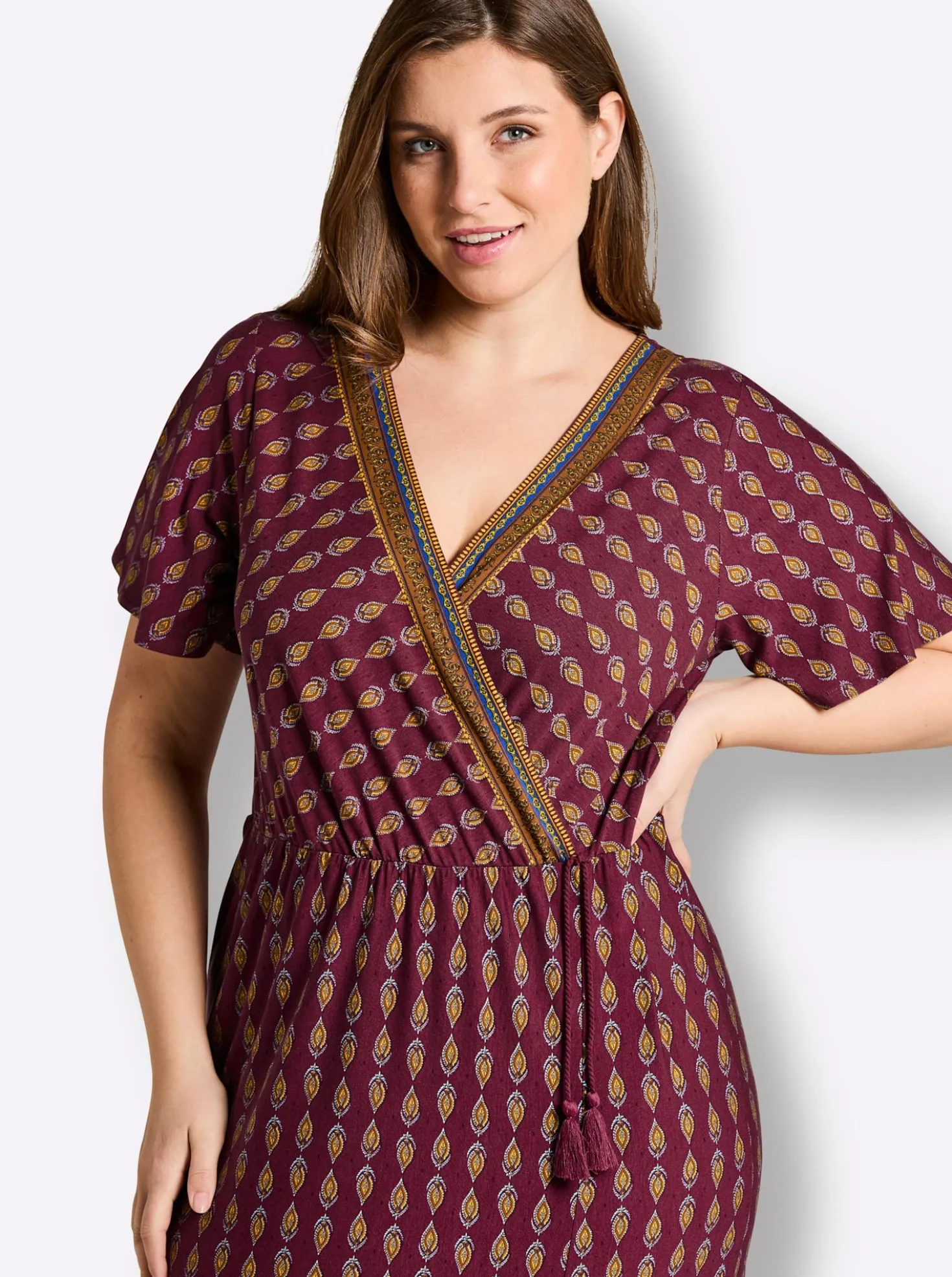 Druckkleid in Wickeloptik