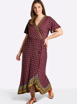 Druckkleid in Wickeloptik